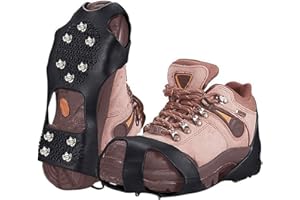 Knagi do lodu dla mężczyzn i kobiet, raki do lodu do butów, antypoślizgowe uchwyty do śniegu i lodu, kolce trakcyjne, raki z 10 stalowymi kolcami, na zimę, spacery na świeżym powietrzu, wspinaczkę, piesze wędrówki