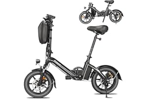 Bodywel T16Pro Bici Elettrica Pieghevole 14" Leggera Adulti/Ragazzi, Certificata TÜV, Batteria 36V 7.8Ah + Motore 250W, 3 Velocità, Display LED 4.5", Preassemblata 90% per Città