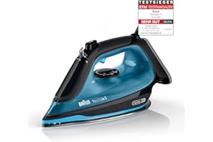 ‎BRAUN Braun Household TexStyle 5 SI5256 BL Dampfbügeleisen mit FreeGlide 3D Bügelsohle, Präzisionsspitze, Vertikaldampf, Anti-Tropf-System, 210 g/min Dampfstoß, 300ml Wassertank, 2600W, Schwarz/Blau
