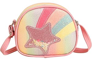 AURIVEE Sac à Main Fille avec Sangle Réglable - Petit Sac Bandoulière Rose pour Filles 3-10 Ans, Cadeau pour Petite Fille