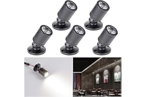 Audor Small Recessed Mini Spotlight 5-Pack, 3W LED Ceiling Spotlight Swivel Mini Recessed LED Downlight Aluminum Spot LED Set with Transformer Cool White for Wine Cabinet/Cupboard/Kitchen/Living Room