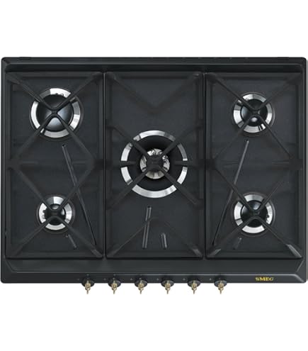 Piano Cottura A Gas SMEG PV275B Nero - 5 Fuochi Con Accensione Automatica E Sicurezza - Foto 3