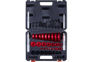VEVOR Kit de Presse à Roulements 43 Pièces, Coffret d’Outils de Démontage et de Montage de Bagues et Joints de Roulements, avec 39 Bagues et Axes de Poignée, en Alliage d'Aluminium, Entretien Auto
