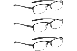 NRDIK PROFLEX SpareSpecs Reading Glasses (value 3 pack) lightweight, impact resistant, scratch resistant, flexible, anti-slip, unisex (mens + womens) +1.0, 1.5, 2.0, 2.5, 3.0, 3.5, 4.0 (oval, black)