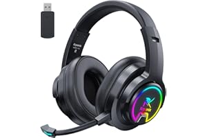 Krysenix PG3 RGB - Auriculares para videojuegos PS4/PC/Xbox/Nintendo Switch, PS5 auriculares con micrófono, color negro