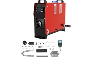 YRHome Chauffage diesel 12 V 8 kW - Chauffe-air diesel - Avec écran LCD, télécommande et sortie d'air rotative - Pour voiture, camion, camping-car, bateau, voiture, remorque - Rouge