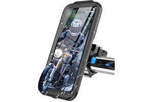 SOKUSIN Support Telephone Moto Etanche, Anti Vibration Ecran Tactile Porte Telephone Velo Scooter pour iPhone 15 14 13 12 11 Pro Max/Plus Samsung Galaxy S24 S23 Ultra 6-6.8" Smartphone