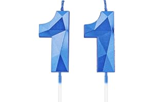 DTXLX Kerzen zum 11. Geburtstag, saphirblaue Zahlenkerzen, Geburtstagsdekoration, Happy Birthday-Kuchenaufsätze, für Geburtstagsfeiern, Hochzeiten, Firmenjubiläen