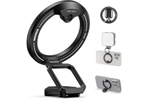 Neewer Magnetyczny uchwyt na telefon do statywu z zimnymi butami, 1/4" gwint, składany uchwyt na telefon kompatybilny z MagSafe iPhone 16 15 Pro Max do nagrywania wideo, w zestawie pierścień