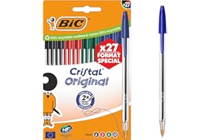 BIC Oryginalne kryształowe długopisy ze średnim końcówką (1,00 mm) - różne kolory atramentu, specjalne wydanie 27