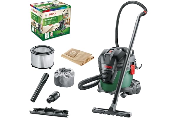 Bosch Aspirateur Eau et poussière UniversalVac 15 (1000 W, Volume du réservoir 15 l, dans Une boîte en Carton)