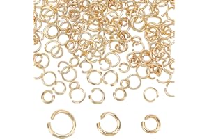 Beebeecraft 1 caja 300 piezas de 4/5/6mm Anillos de Salto Abiertos Chapado En Oro de 18 quilates Marcos de Círculos Pequeños Llavero Eslabones Anillos Conectores para Pulsera Collar
