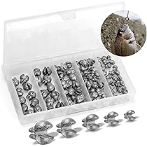 thumbnail image 2 of SANWEAL 120 PCS Fishing Weights Sinkers, Round Split Shot Sinkers With Hooks For Bass Trout Ice Fishing (Duckbill Opening), Large, BLACK 2 of 12