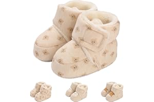 Tolaler Stivaletti Neonato Invernali Fodera Addensata in Cotone Stivaletti Caldi per Bambini Cinghie Regolabili con Suola Morbida Antiscivolo Scarpe Neonata 0-18 Mesi