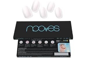 NOOVES NAILS Láminas de Uñas de Gel Precurado Premium - Perlé - Blanco | Tiras De Uñas De Gel semicurado| Pegatinas Uñas Semipermanente en Gel| Gel Nail stickers| Uñas de gel Pegatinas