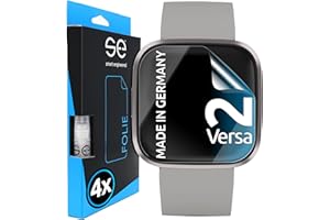 smart engineered [4 Stück 3D Schutzfolien kompatibel mit Fitbit Versa 2, transparente HD Displayschutz-Folie, Schutz vor Schmutz und Kratzern, kein Schutzglas