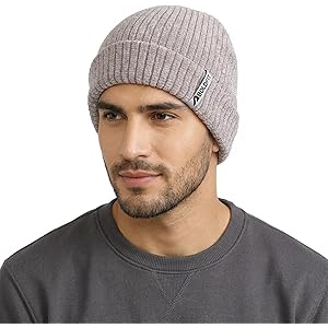 Boldfit Beanie Cap for Men Woolen Winter Cap for Men and Women in Winters for Thermal Wear Stylish Soft Caps for Boys & Girls for Warm Wear Head Garam Topaa for Cold Season Grey