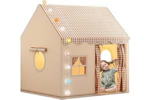 Nybhyjka Tienda De Campaña para Niños, Tienda De Campaña para Interiores con Colchón Y Luces, Tienda De Campaña para Interiores con Cabaña para Niños De 3 A 13 Años, 120 × 105 × 128 Cm