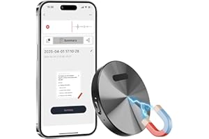 BEE&FLOWER Registratore Vocale AI - Mini Registratori Vocali Digitali Professionale Magnetico con Trascrizione e Traduzione in Tempo Reale, App Controllata, Riduzione Rumore Compatibile con Android/iOS