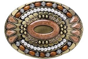 WANLIAN Wan Böhmische Gürtelschnalle - Keltisch, Indischer Edelstein, Totem, Ovaler Stil, Western-Cowboy-Design für Männer und Frauen