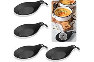 HUAHAO YUEYUAN Repose-cuillères en Silicone lots de 4 pcs Porte-Cuillère Repose Ustensile de Cuisine Support pour placer Cuillères Passoires ou Spatules