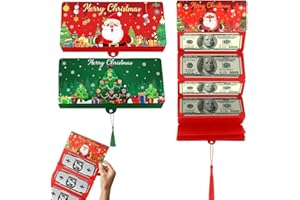 YIZEMAY 2 Stück Geldgeschenk Weihnachten, Geldgeschenke Weihnachten mit 10 Fächern, Geldkarte Weihnachtsgeschenke für Familie Freunde Kollegen