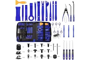 BOTEWO 250pcs Outil Demontage Garniture Voiture: Kit de Réparation D'intérieur de Voiture avec Sac de Rangement, Outils de Suppression pour Voiture Porte, Panneau Tableau de Bord