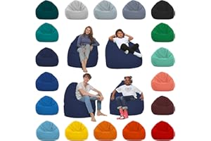 HomeIdeal - Sitzsack XXL Bodenkissen für Erwachsene & Kinder - Geeignet für Gaming oder Entspannen - Indoor wie Outdoor da er Wasserfest ist - mit EPS Perlen, Farbe:Marineblau, Größe:XXXL