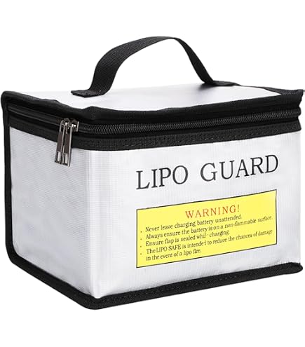 Lipo Batterie Sicherer Beutel – Feuerfest, Explosionsgeschützt, Für Laden & Lagerung, Maße 24x6,5x18 Cm, Silber