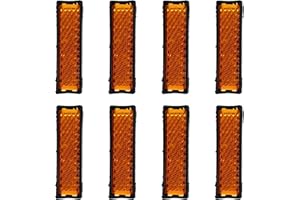 TUWONWA 8PCS Réflecteurs de Pédale Orange Vélo Catadioptre, Réflecteurs Robustes avec Vis, Écrous, Rondelles et Plaques Métal, Sécurité Renforcée pour Vélo Route, Enfant, VTT, Singlespeed