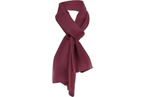 TigerTie - Foulard en mousseline de soie pour femmes - Couleur unie - Dimensions du foulard : 160 cm x 36 cm - Fabriqué en Italie