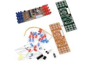 BIlinli NE555 + CD4017 Dual LED Stroboscope Bleu Rouge Flash Kit Lumières Clignotantes DIY 9V DC - 12V