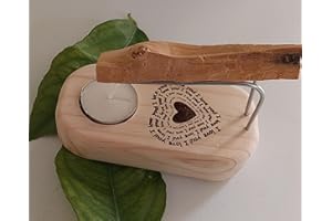 YA-DECOREGALOS Soporte de Palo Santo con Vela, Diseño de Corazón Grabado, Quemador de Madera Artesanal