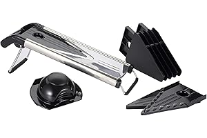 MasterPRO Cortador Vegetales, Acero Inoxidable, Negro, 12x15x43.5 cm