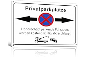 ‎TAKULA TAKULA Parken Verboten Privatgrundstück Parkverbotsschild Privatparkplatz,Schilder Parkverbot Parkplatz Freihalten Schild,30 * 20CM Reflektierendes Metall schild privatparkplatz