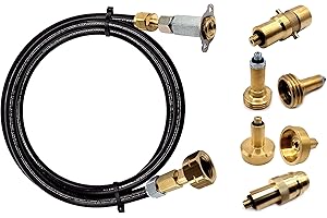 Gomet Set di ricariche per bombole di gas propano europee GPL per tutta Europa con adattatori Euronozzle DISH ACME a mini punto di riempimento nascosto M10