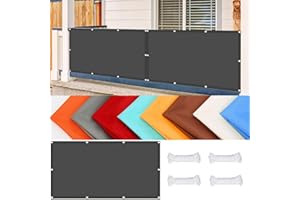 SUNLIMEI Pantalla para Balcón 40 x 320 cm Protección de Privacidad Opaca Mallas Protección Visual Balcon con Cuerda Libre para Balcón Jardín Terraza Patio Porche, Gris Oscuro