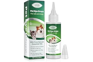 Onznoz Haustier Augentropfen 60Ml, Antibakterielle Augentropfen Für Haustiere, Augentropfen Für Hunde Und Katzen, Lindert Juckreiz Und Irritationen, Trockenheit, Schwellungen, Tränenflecken (1pcs)