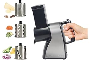 BEPER BP.400 Affetta verdure e Grattugia Elettrica per Formaggio in Acciaio - Grattugia Formaggio, Affetta o Taglia Verdure a Julienne