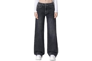 vittorio y Jeans Donna Vita Alta Larghi Baggy Wide Leg Fit Jeans