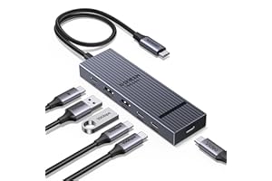 UGREEN Revodok Pro Hub USB C avec USB-C Vidéo Sortie 4K 60Hz 10Gbps Data Ports 2A2C 100W PD 6 en 1 Docking Station Compatible avec MacBook iPad Pro M5 Mac Mini M4 Steam Deck Moniteur Lunettes AR