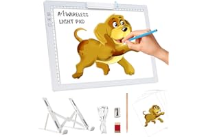 elice Pannello luminoso DIN A4 con supporto/clip, ricaricabile A4, 6 livelli di luminosità e piastra da disegno dimmerabile, luce per Diamond Painting, disegno, schizzi (bianco)