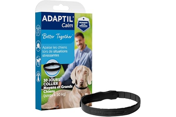 ADAPTIL Calm – Anti-stress pour chien – Collier Moyens et Grands Chiens – Taille M/L