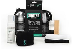 SHOTER SHOES MATTER SHOTER Travel Set - Kit limpieza zapatillas diseñado para viajes. Incluye Foam shoe cleaner 60ml, cepillo de cerdas, paño microfibra premium y dos pares de cordones