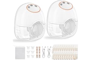 ‎TOPCHANCES TOPCHANCES Milchpumpe Elektrisch Freihändig,Tragbar Leise Doppelmilchpumpe mit 4 Modi und 12 Saugstufen 17/19/21mm komfortabler Flansch,Doppelt Abgedichteter mit Ersatzzubehör im (Weiß,2Pcs)