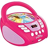 LEXIBOOK Princess Disney Princesses, Lecteur CD portable, Prise micro, Entrée line-in, Pile ou Secteur, Rose, RCD108DP
