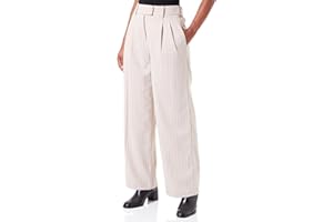 ONLY Bestseller A/S Damskie spodnie ONLDITA Pinstripe Wide Pant CC OTW, Humus/Stripes:Mole, 42W / 32L, Humus/Stripes:mole, S