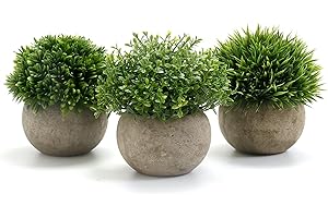 GoMaihe Plantas Artificiales Plásticas de Maceta, 3Piezas, Planta Artificial Decorativa, Adecuado para El Hogar Oficina Decoración Jardín Baño Cocina Balcón Planta Falsa Decorativas