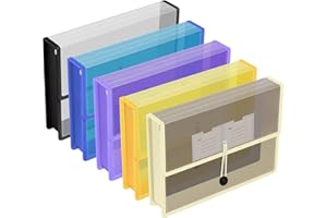 ‎FYY FYY Dokumententasche A4,Dokumentenmappe A4 Kunststoff Sammelmappen mit Umschlag Mappe Wasserdicht Druckknopf Sichttasche Dokumenten mit Etiketten für Büro, Schule, Haus,5 Stück