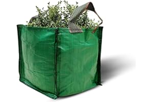 PRIMES DIY Garden Bags 90 Litre Premium Grade, Industrial Fabric and Handles, Heavy Duty/Green Sacks, Plant waste grass and Leaves, Collecting Garden, Waste Builders Bags - 45 x 45 x 45 CM(Pack1)